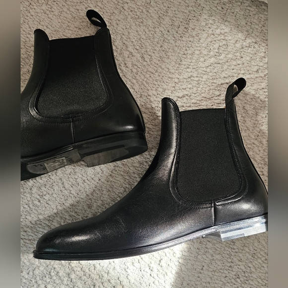 Bally Men's Westley Grained Leather Chelsea Boots Black Size 7